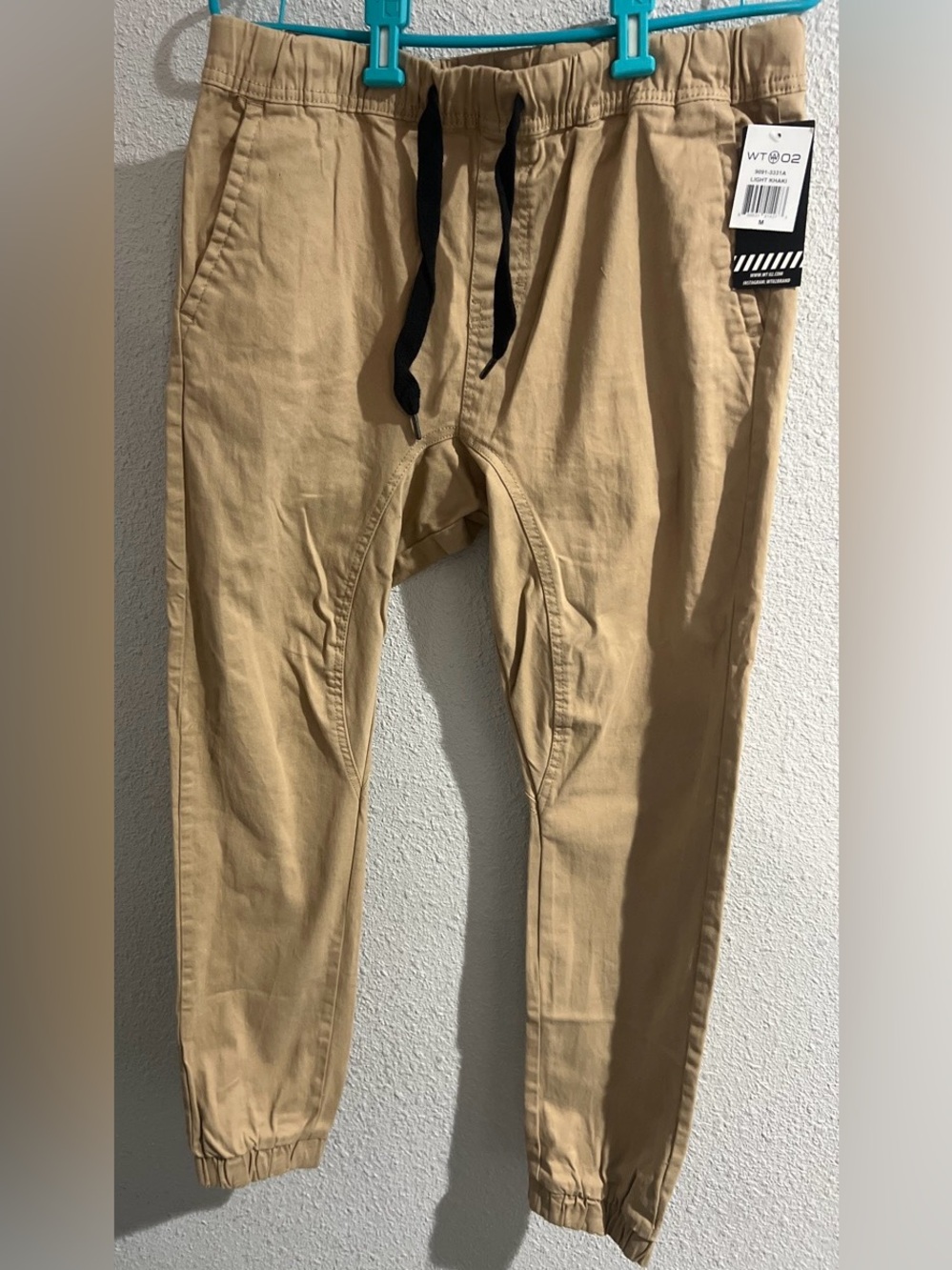 Men's Khaki Drawstring Chino Joggers